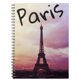 Paris - Eiffel Torn Notebook Anteckningsbok Med Spiral