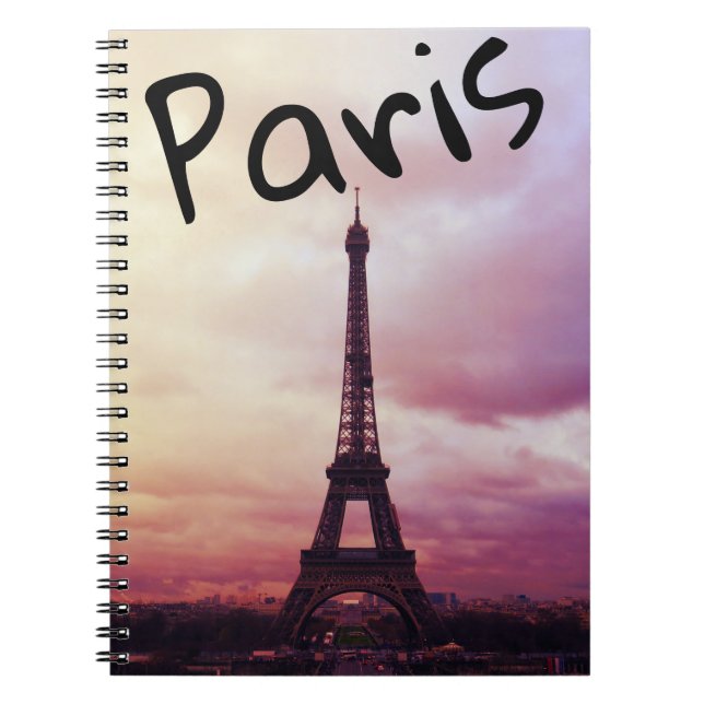 Paris - Eiffel Torn Notebook Anteckningsbok Med Spiral (Framsidan)