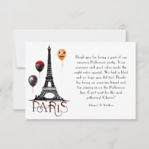 Paris, Eiffel Torn och Halloween Balloons Gothic Tack Kort