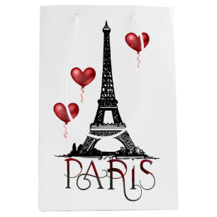Paris, Eiffel Torn och Red Heart-ballonger