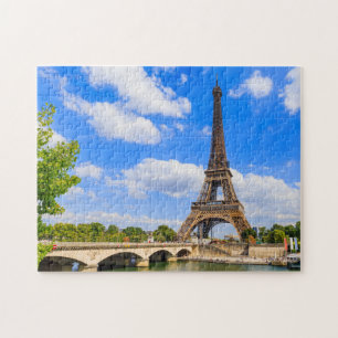 Paris, Eiffel Torn och River Seine, Frankrike. Pussel