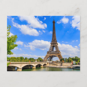 Paris, Eiffel Torn och River Seine, Frankrike. Vykort