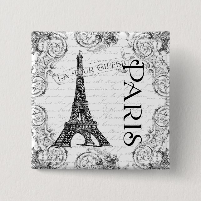 Paris Eiffel Torn och Scrollsar Knapp (Framsida)