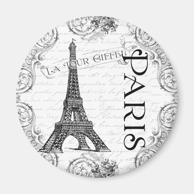 Paris Eiffel Torn och Scrollsar Magnet (Framsidan)