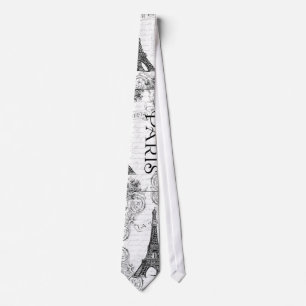 Paris Eiffel Torn och Scrollsar Slips