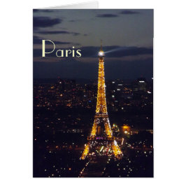 Paris Eiffel Torn på natten Hälsningskort
