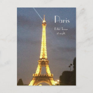Paris: Eiffel Torn på natten. Vykort