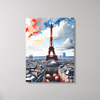Paris Eiffel Torn Palette Tapestry 1 Canvastryck