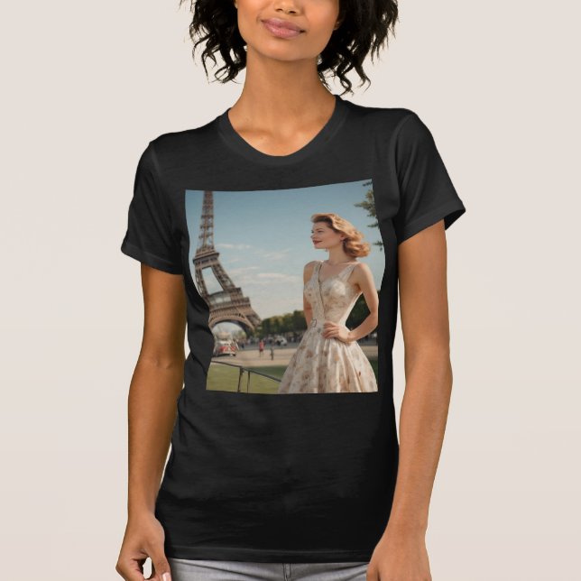 Paris - Eiffel Torn - Post Card Stil T-Shirt (Framsida)