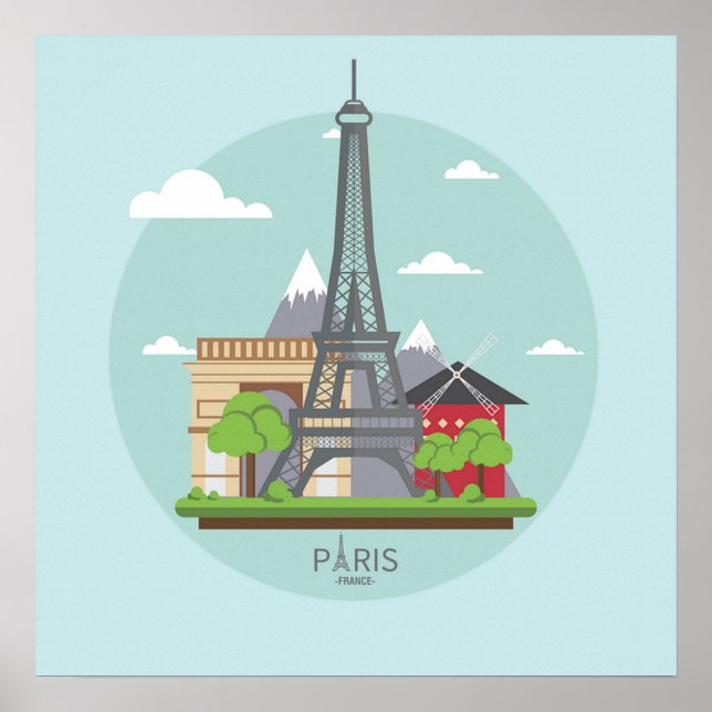 Paris Eiffel Torn Poster (Framsidan)