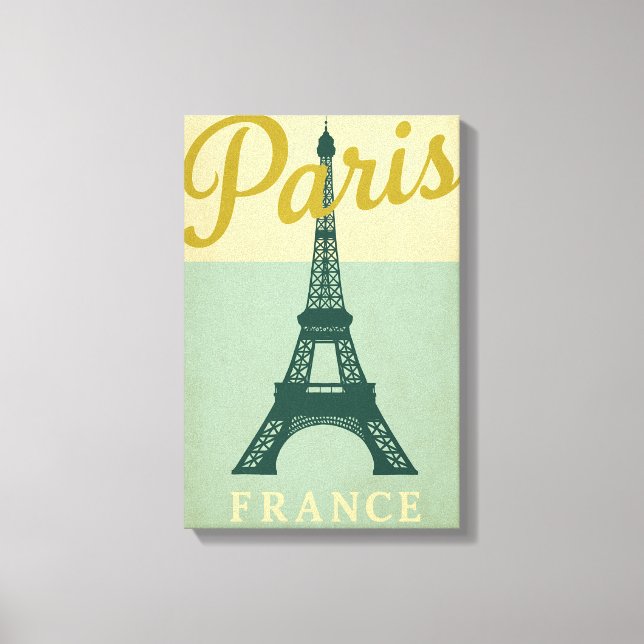 Paris Eiffel Torn Poster Stil Canvas Wall Art (Framsida)