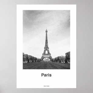 Paris Eiffel Torn Print, Paris Black White Photo Poster
