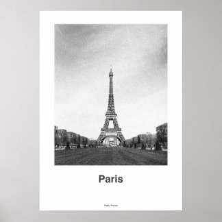 Paris Eiffel Torn Print, Paris Black White Photo Poster
