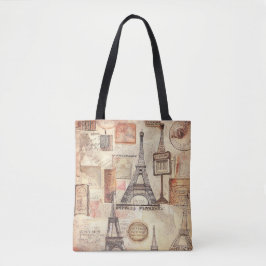 Paris Eiffel Torn Retro Vintage Tygkasse