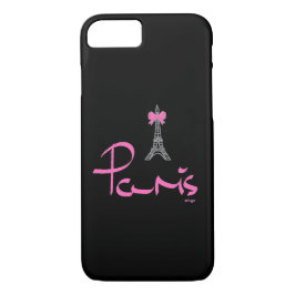 Paris - Eiffel Torn Rosa Black Coola iPhone 7