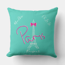 Paris, Eiffel Torn Rosa Bow Modern Turquise
