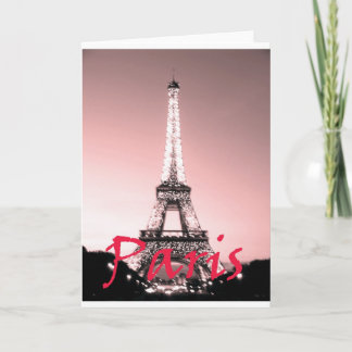 Paris Eiffel Torn Rosa Kort