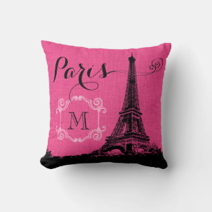 Paris Eiffel Torn Shock rosa Monogram Kudde