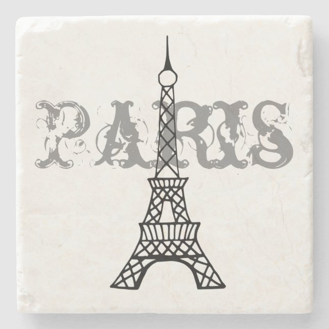 Paris Eiffel Torn Stone Drink Underlägg Gift Sten (Framsidan)