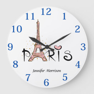 Paris Eiffel Torn Stor Klocka