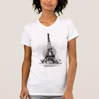 Paris eiffel torn t shirt