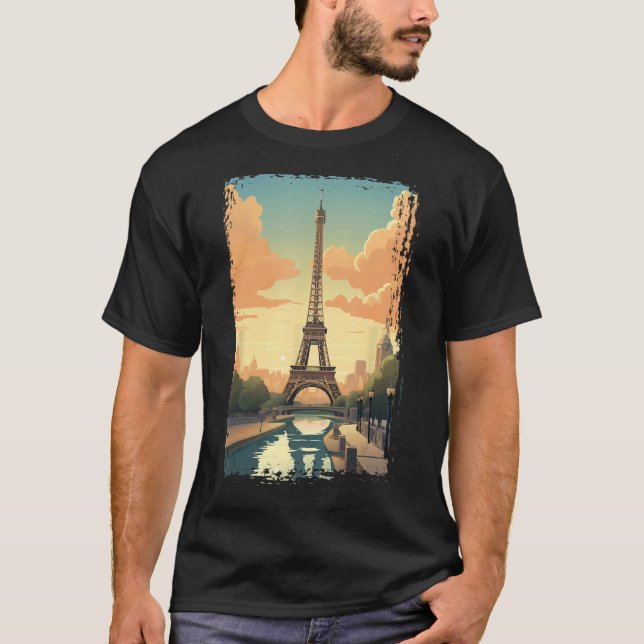 Paris Eiffel Torn T-Shirt I Kärlek Paris Souvenir  (Framsida)