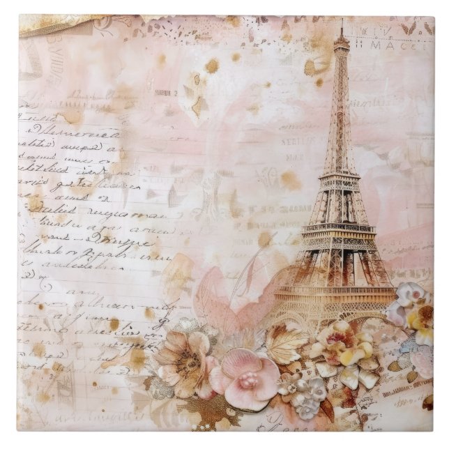 Paris Eiffel Torn Tile Kakelplatta (Framsidan)