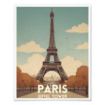 Paris Eiffel Torn Travel-affisch | VINTAGE AFFISCH
