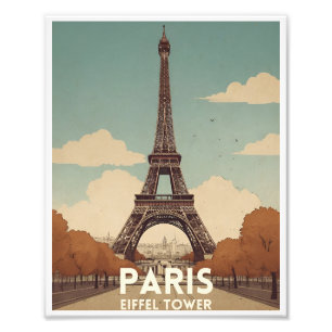 Paris Eiffel Torn Travel-affisch VINTAGE AFFISCH Fototryck