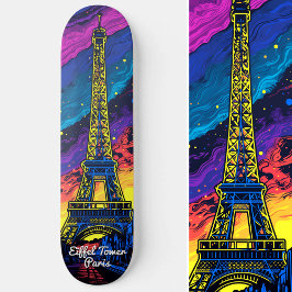 Paris Eiffel Torn Travel Pop Art Mini Skateboard Bräda 18,5 Cm
