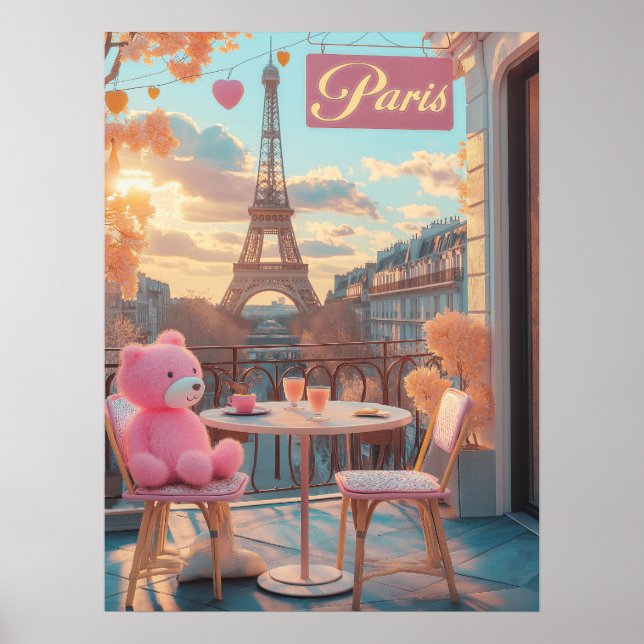 Paris - Eiffel Torn Travel Poster (Framsidan)