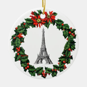 Paris Eiffel Torn, utandningstjuren Julgransprydnad Keramik