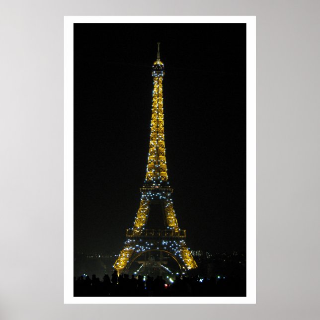 Paris, Eiffel torn vid nattPoster Poster (Framsidan)