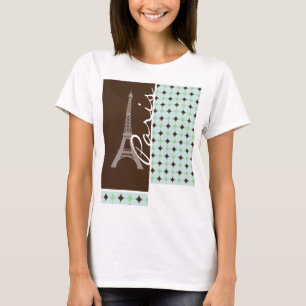 Paris; Eiffel torn; Vis mangrönt & brunt Tee