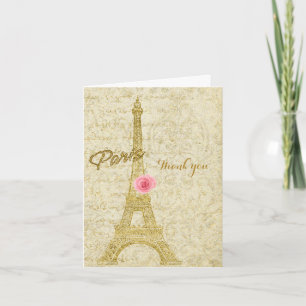 Paris Eiffel tornguld & rosa Glam elegantt kort
