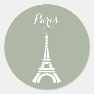 Paris Eiffel tornSilhouette Runt Klistermärke