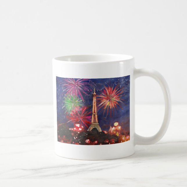 Paris Eiffel tornstad av kärlek med nya Silvester Kaffemugg (Höger)