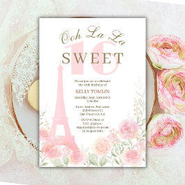Paris, Eiffel Tower Sweet 16 Birthday Invitation Inbjudningar