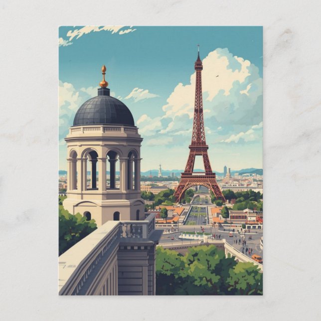 Paris Eiffel Tower Vykort (Framsida)