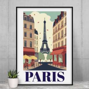 Paris Eiffeltorets vy Vintage Resa Poster