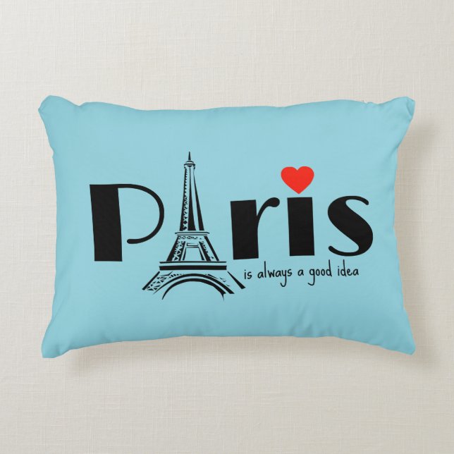 Paris Eiffeltorn Design  Prydnadskudde (Framsidan)