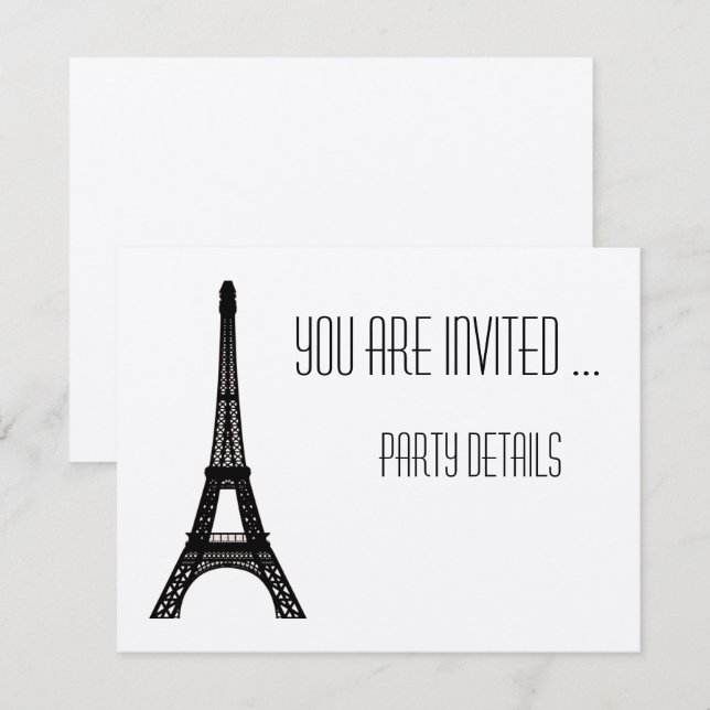 Paris Eiffeltorn Inbjudningar (Fram/baksida)