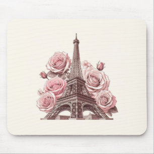 Paris Eiffeltorn & rosa rosor Musmatta