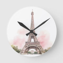 Paris Eiffeltorn Rund klocka