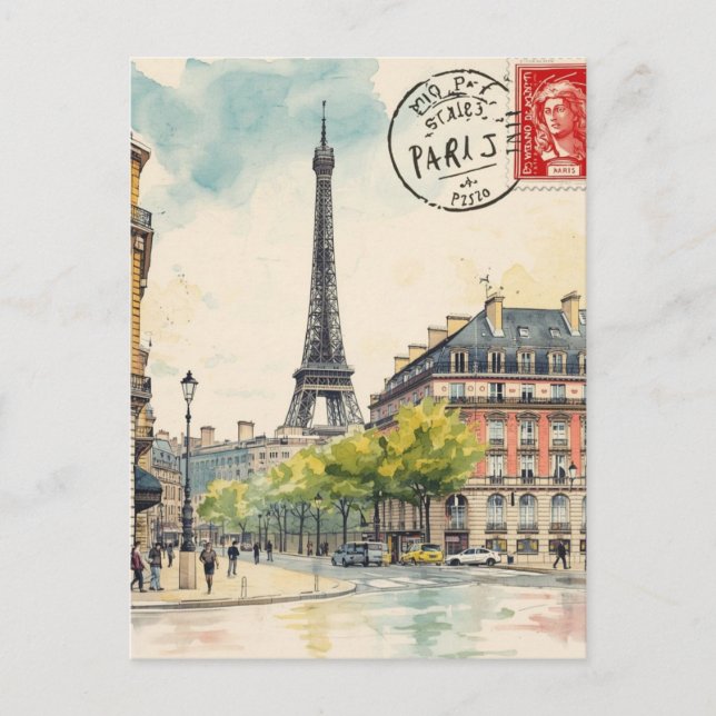 Paris Eiffeltorn Vykort (Framsida)