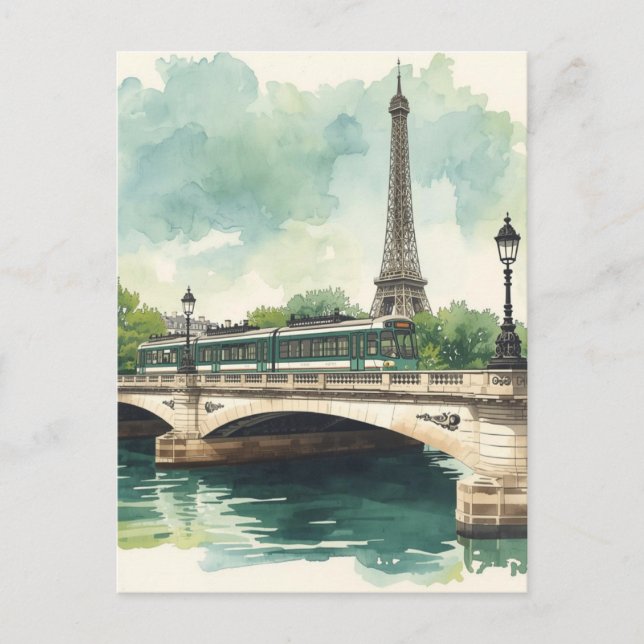 Paris Eiffeltorn Vykort (Framsida)