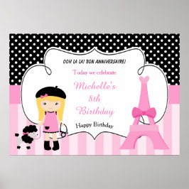 Paris Eiffeltornet Blond Tjej Poster