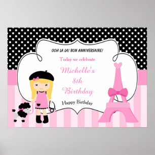 Paris Eiffeltornet Blond Tjej Poster