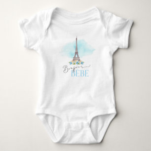 Paris Eiffeltornet Bonjour Bébé Baby Onesie T Shirt