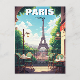 Paris Eiffeltornet från ett kafé vykort